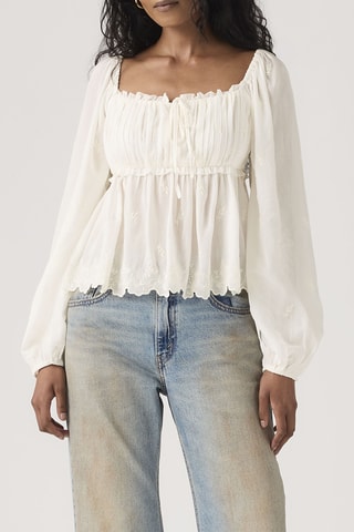 Blouse volantée Ottie Boho Egret - Écru