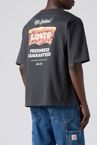 T-shirt Loose Pizza - Noir