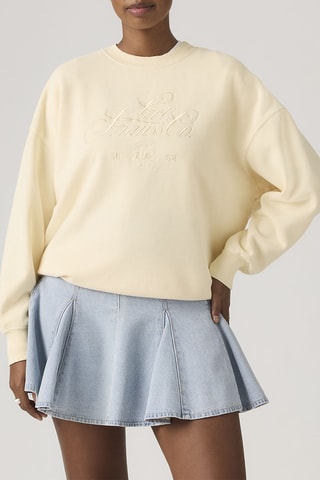 Pull Vintage Oversized Crew Roy - Jaune