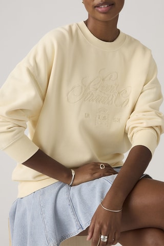 Pull Vintage Oversized Crew Roy - Jaune