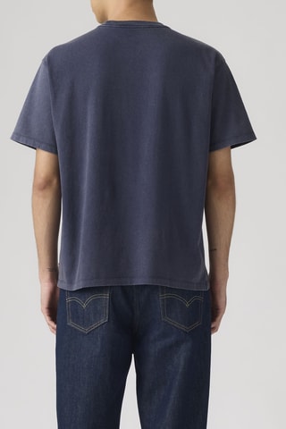 T-shirt Vintage Fit Graphic Grunge Wash N - Bleu