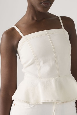 Top en jean Anderson Flounce - Blanc