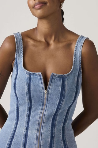 Robe droite en jean Seamed Zip Dreshadow Work - Gris