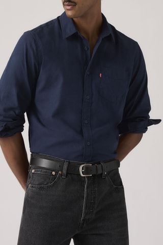 Chemise en lin Classic tandard Blazer - Bleu