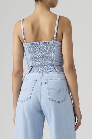 Combinaison en jean Bustier - Ciel