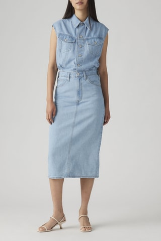 Robe chemise sans manches Iconic - Bleu