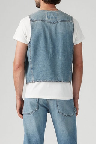 Veste sans manches en jean Mission Denim - Bleu