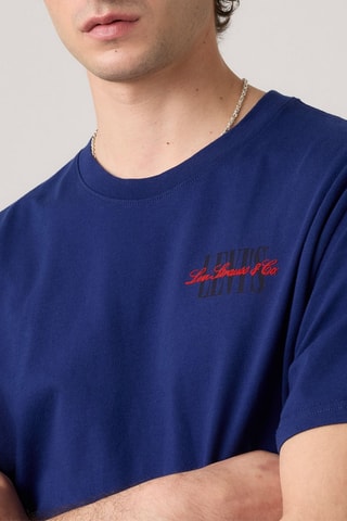T-shirt Relaxed Fit Serif Logo  - Bleu foncé