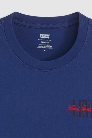 T-shirt Relaxed Fit Serif Logo  - Bleu foncé