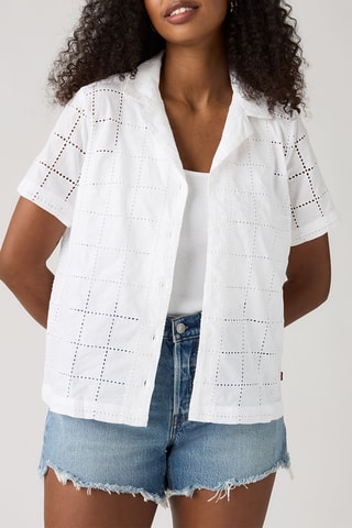 Chemisier en broderie anglaise Albie Novelty Camp Bright - Blanc
