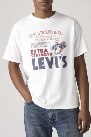 T-shirt Vintage Fit Graphic - Blanc