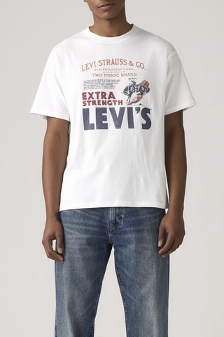 T-shirt Vintage Fit Graphic - Blanc