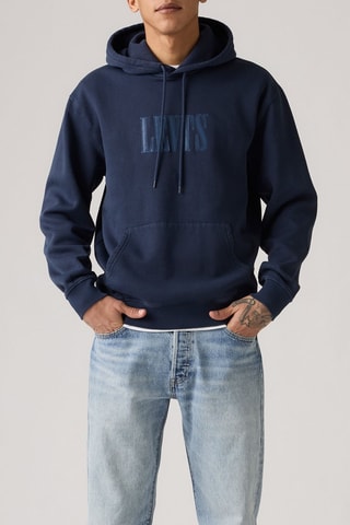 Sweat à capuche Relaxed Graphic - Bleu foncé