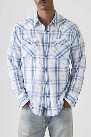 Chemise Barstow Western - Bleu et blanc