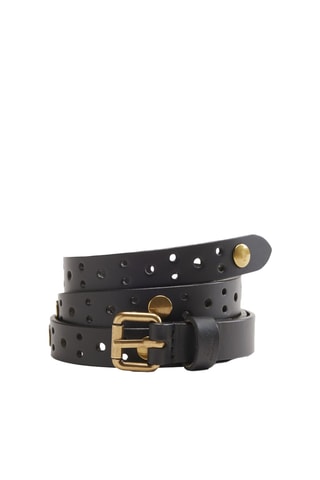Ceinture en cuir Harper Studded - Noir