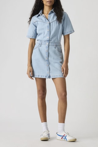 Robe droite en jean Logan Western - Bleu