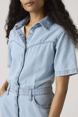 Robe droite en jean Logan Western - Bleu