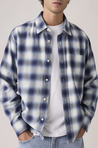 Chemise Duboce Boxy Over James Plaid Rain - Bleu