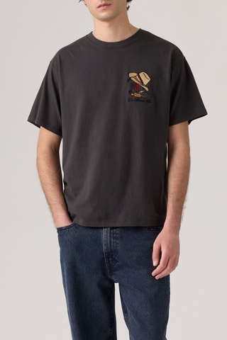 T-shirt Vintage Fit Graphic - Noir