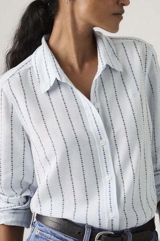 Chemisier The Classic Bw Daisy Stripe Countr - Ciel