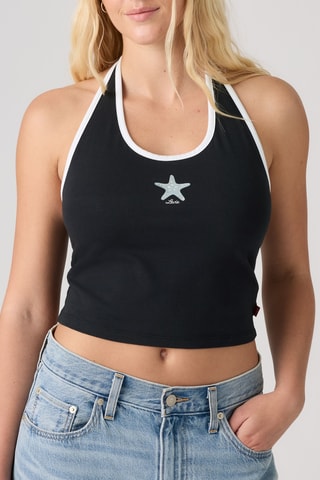 Crop top Ella Halter  - Noir