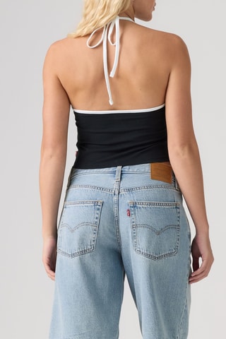 Crop top Ella Halter  - Noir