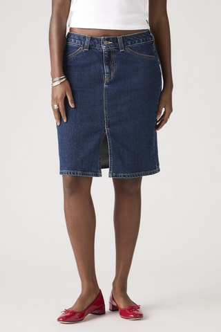 Jupe droite en jean Low - Bleu