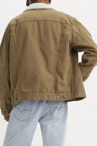 Veste en jean Sherpa Trucker - Kaki