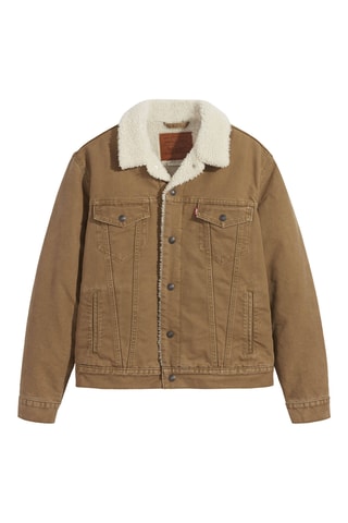 Veste en jean Sherpa Trucker - Kaki