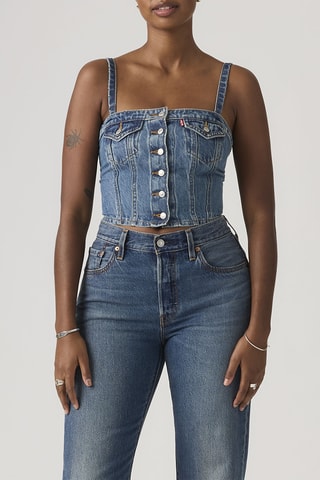 Top en jean Denim Tube - Bleu