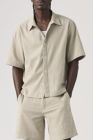Chemise Lama Boxy Cadiz Plaid Silver Bi - Gris