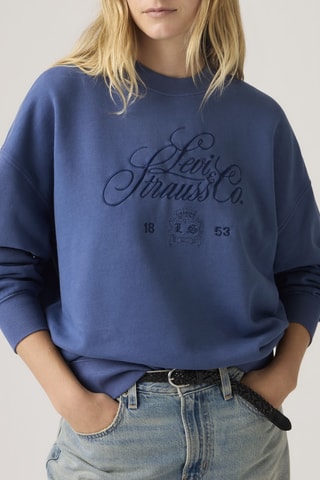 Pull Vintage Oversized Crew Roy - Bleu