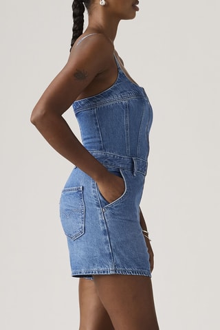 Combishort en jean Jadine - Bleu