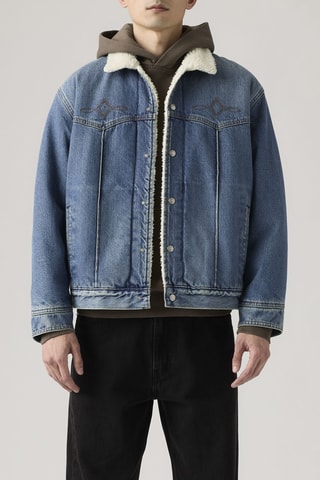 Veste en jean Western Sherpa - Bleu