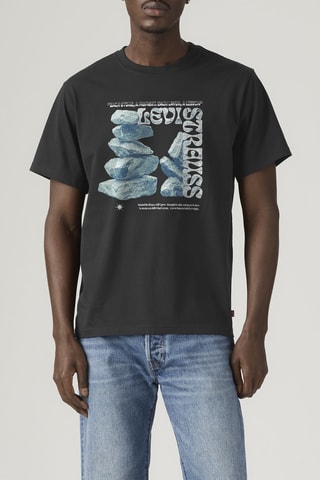 T-shirt Relaxed Fit Abstract - Noir