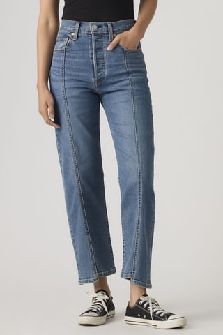 Jean Ribcage Ankle Seamed Edge - Bleu