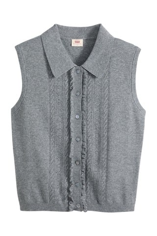 Gilet Super Soft Mini Ruffle Vest - Gris