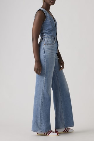 Combinaison wide legs en jean Own It - Bleu