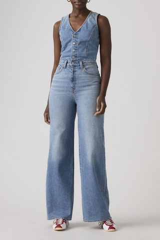 Combinaison wide legs en jean Own It - Bleu