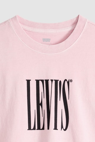 T-shirt Vintage Fit Graphic Stretched Serif - Rose