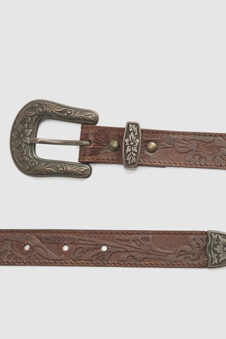 Ceinture en cuir Rodeo - Kaki