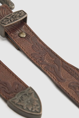 Ceinture en cuir Rodeo - Kaki