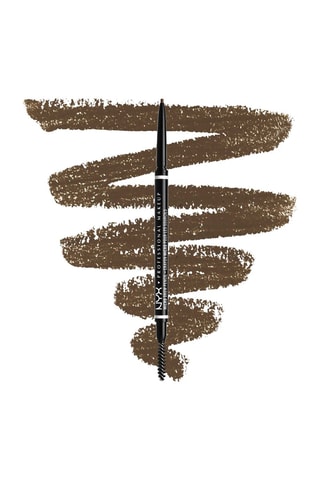 Matita colorata sopracciglia vegan per tratti sottili con pettinino Micro Brow - Ash Brown - 0,09 g