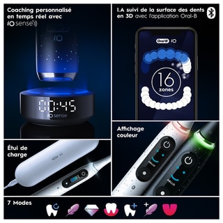 Cepillo de dientes eléctrico Bluetooth - iO10 - Negro