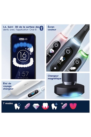 Cepillo de dientes eléctrico Bluetooth - iO9 Onyx Special - New Edition - Negro