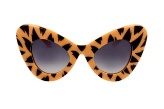 Lunettes de soleil femme - Catégorie 3 - Jeremy Scott by Linda Farrow - Noir, orange et gris