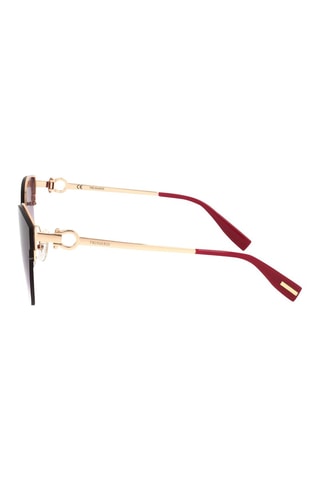Lunettes de soleil femme - Catégorie 2 - Trussardi - Doré, rouge et violet