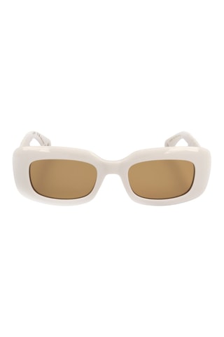 Lunettes de soleil femme - Catégorie 2 - Lanvin - Blanc et marron