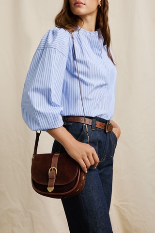 Borsa a tracolla in pelle Crisha - Marrone