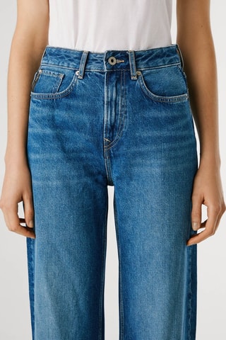 Jeans straight hoge taille Lexa - Marineblauw